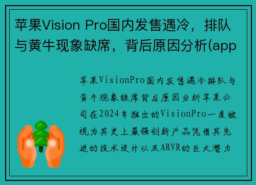 苹果Vision Pro国内发售遇冷，排队与黄牛现象缺席，背后原因分析(apple's vision)